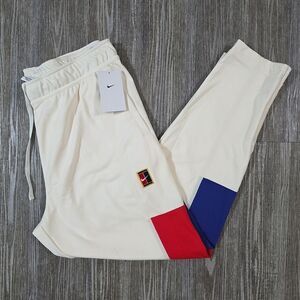 Nike Court Wimbledon Heritage Tennis Warm Up Pants Ivory FZ6928-100 Men's Size L